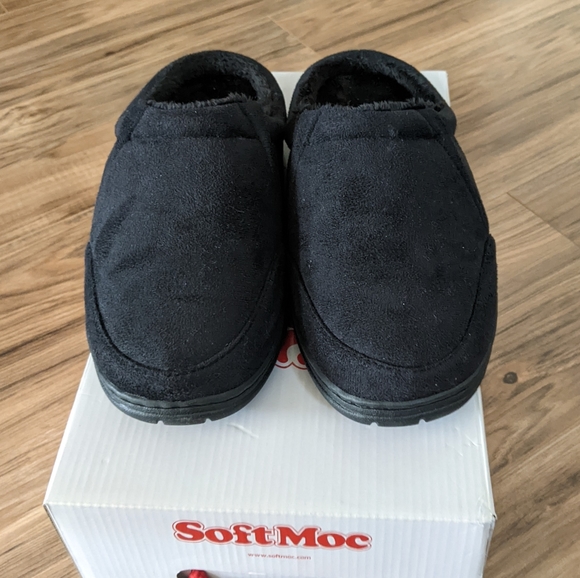 SoftMoc Mens Black Slip On Loafers Slides - Picture 5 of 8
